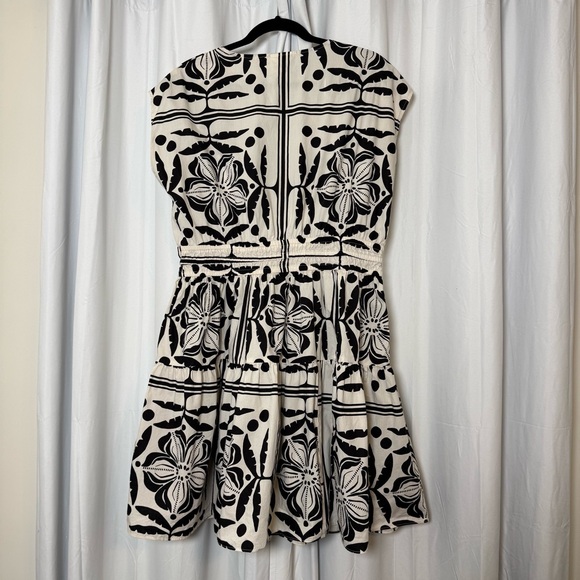 H&M Sleeveless Wrap V-Neck Dress Black White Cotton Size Large - Picture 9 of 14